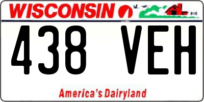 WI license plate 438VEH