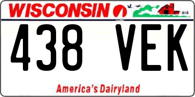 WI license plate 438VEK