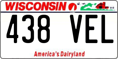 WI license plate 438VEL