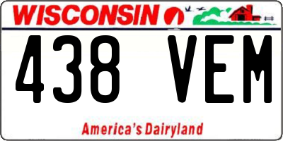 WI license plate 438VEM
