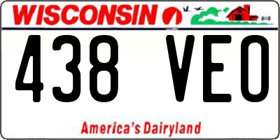 WI license plate 438VEO