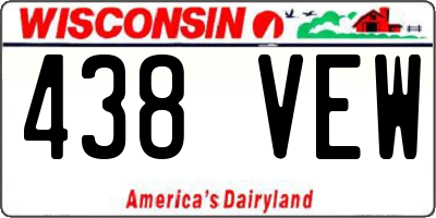WI license plate 438VEW