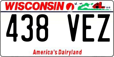 WI license plate 438VEZ