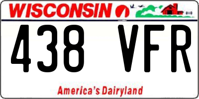 WI license plate 438VFR