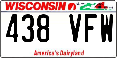 WI license plate 438VFW