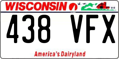 WI license plate 438VFX