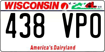 WI license plate 438VPO