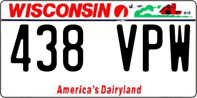 WI license plate 438VPW