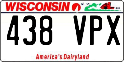 WI license plate 438VPX