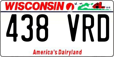 WI license plate 438VRD