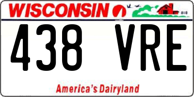 WI license plate 438VRE