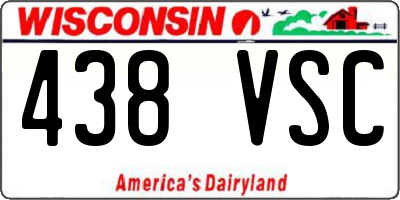 WI license plate 438VSC