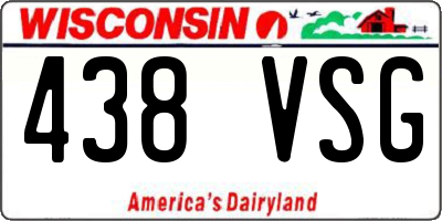 WI license plate 438VSG