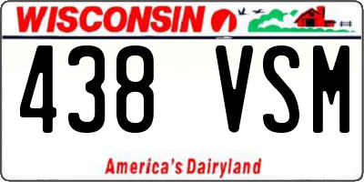 WI license plate 438VSM