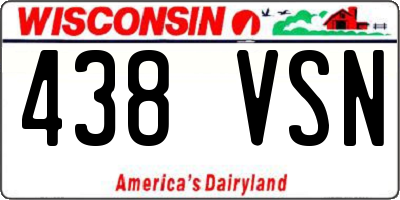 WI license plate 438VSN