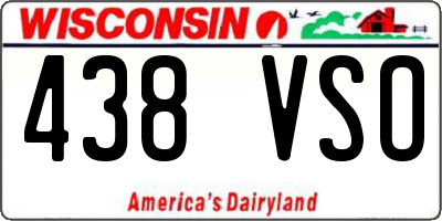 WI license plate 438VSO