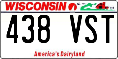 WI license plate 438VST