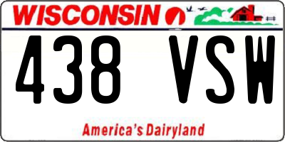 WI license plate 438VSW