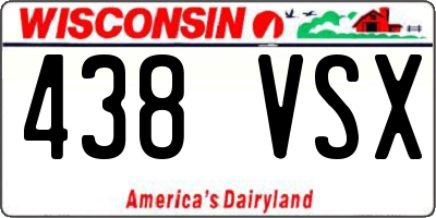 WI license plate 438VSX