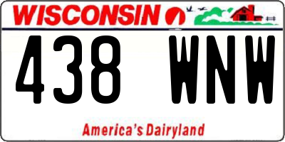 WI license plate 438WNW