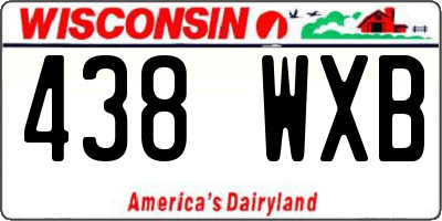 WI license plate 438WXB