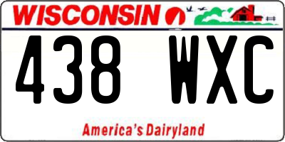WI license plate 438WXC