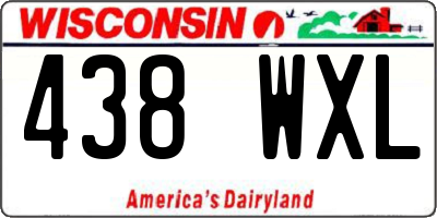 WI license plate 438WXL