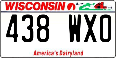 WI license plate 438WXO