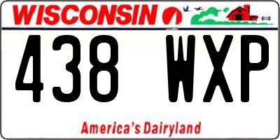 WI license plate 438WXP