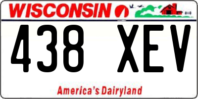 WI license plate 438XEV