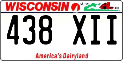 WI license plate 438XII
