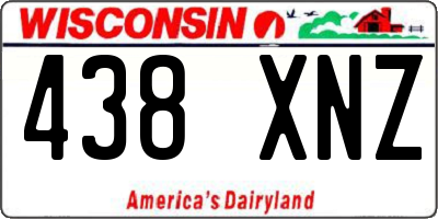 WI license plate 438XNZ