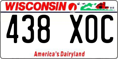 WI license plate 438XOC