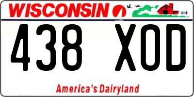 WI license plate 438XOD