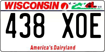 WI license plate 438XOE