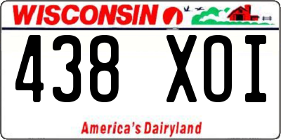 WI license plate 438XOI