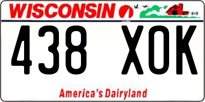 WI license plate 438XOK