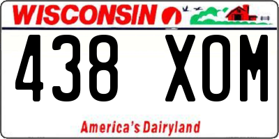 WI license plate 438XOM