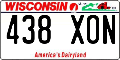 WI license plate 438XON