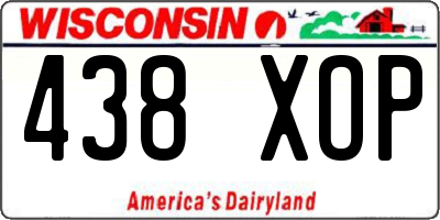 WI license plate 438XOP