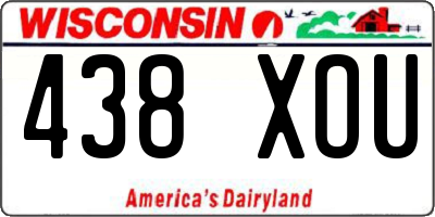 WI license plate 438XOU