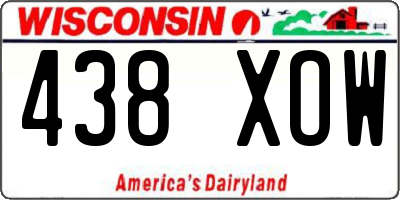 WI license plate 438XOW