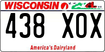 WI license plate 438XOX