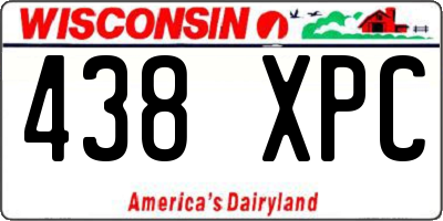 WI license plate 438XPC