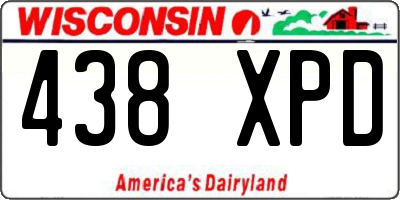 WI license plate 438XPD