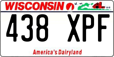 WI license plate 438XPF