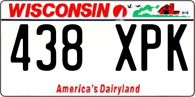 WI license plate 438XPK