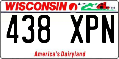 WI license plate 438XPN
