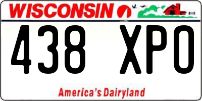 WI license plate 438XPO