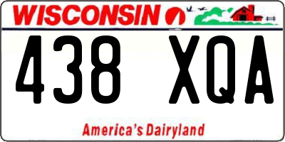 WI license plate 438XQA